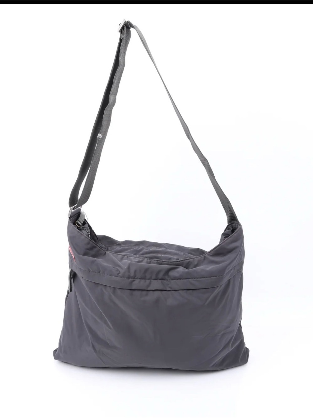 Vintage Prada Sport Linea Rossa Gray Men's Messenger Bag with Adjustable Strap
